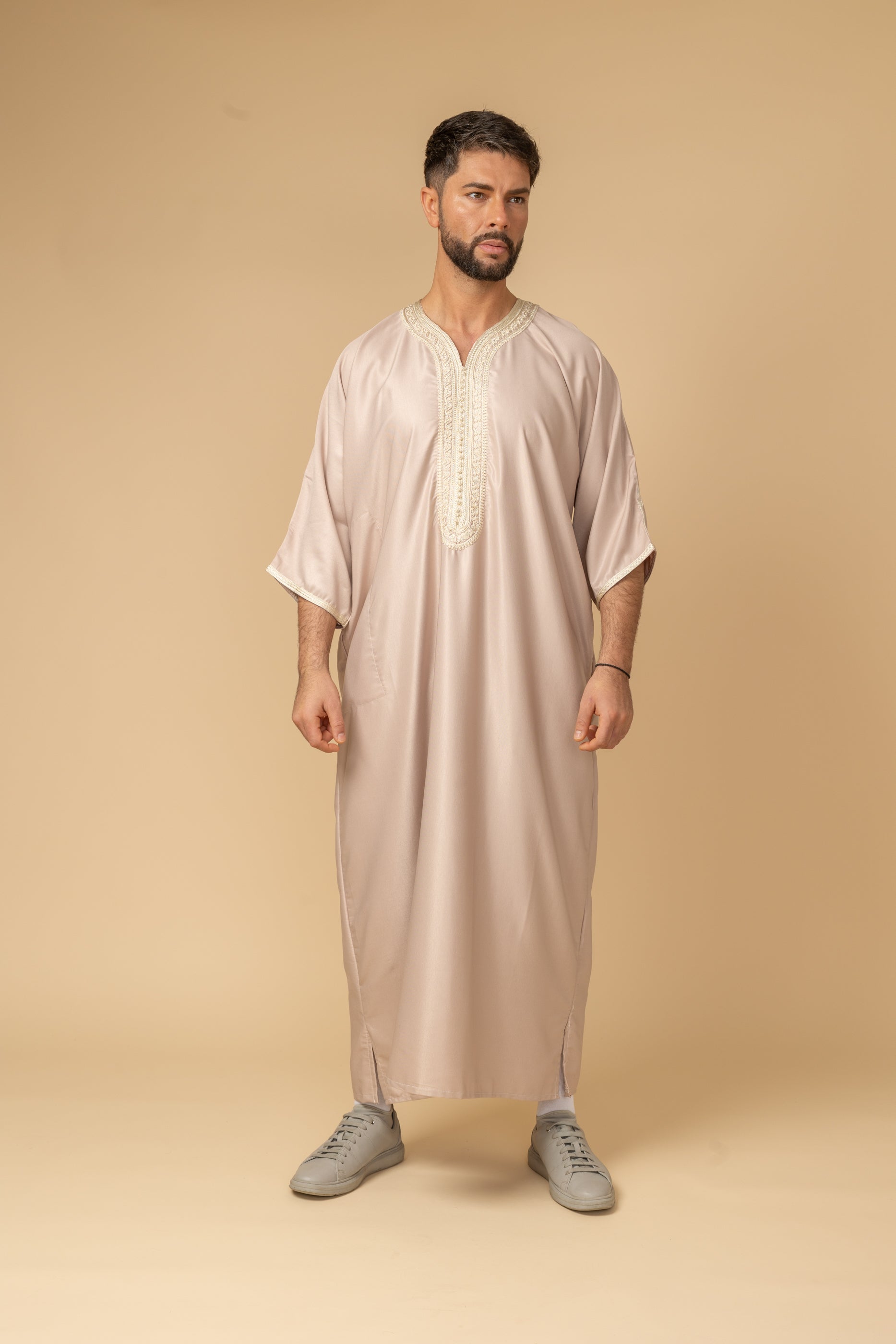 Buckingham Beige Half Sleeve Thobe