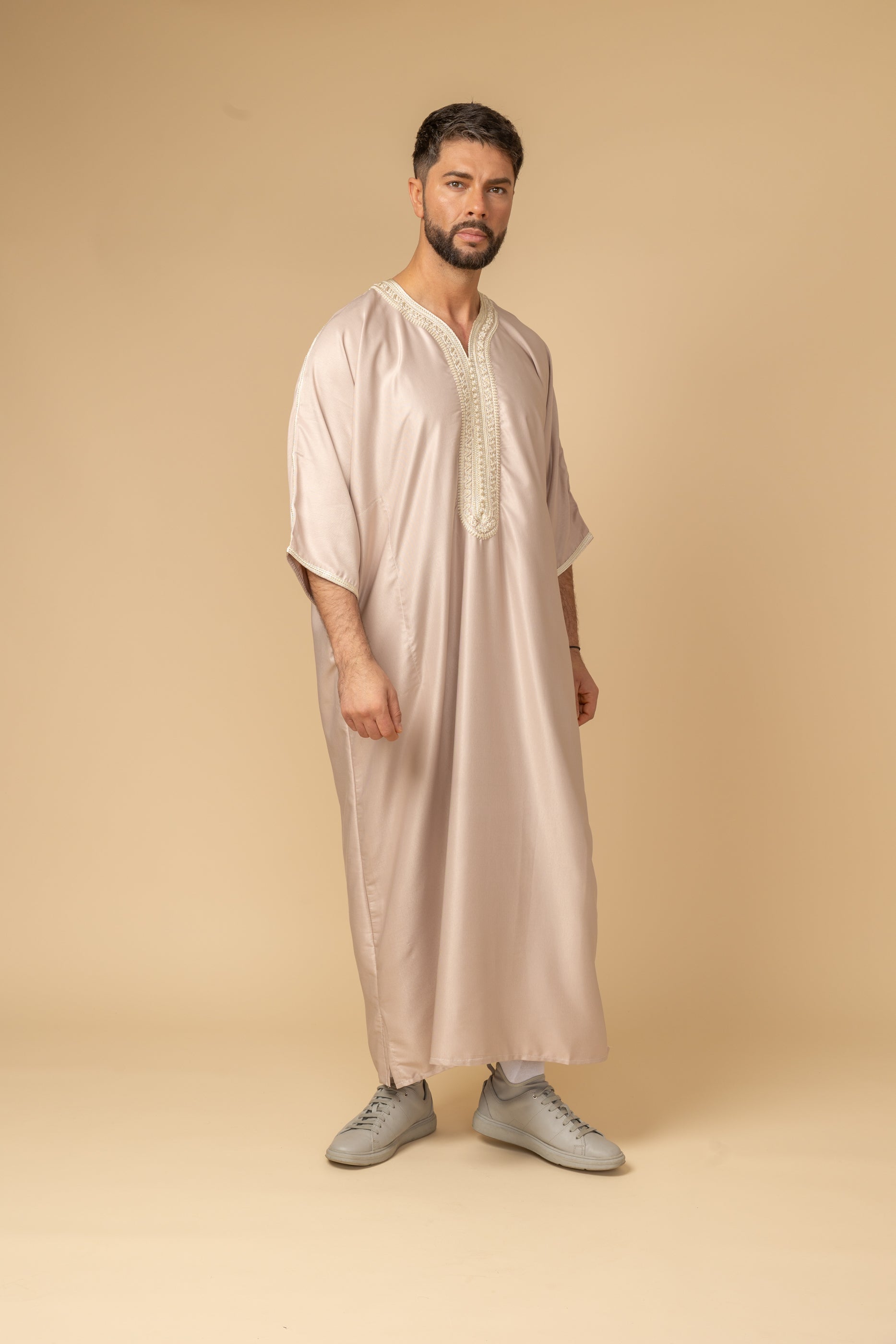 Buckingham Beige Half Sleeve Thobe