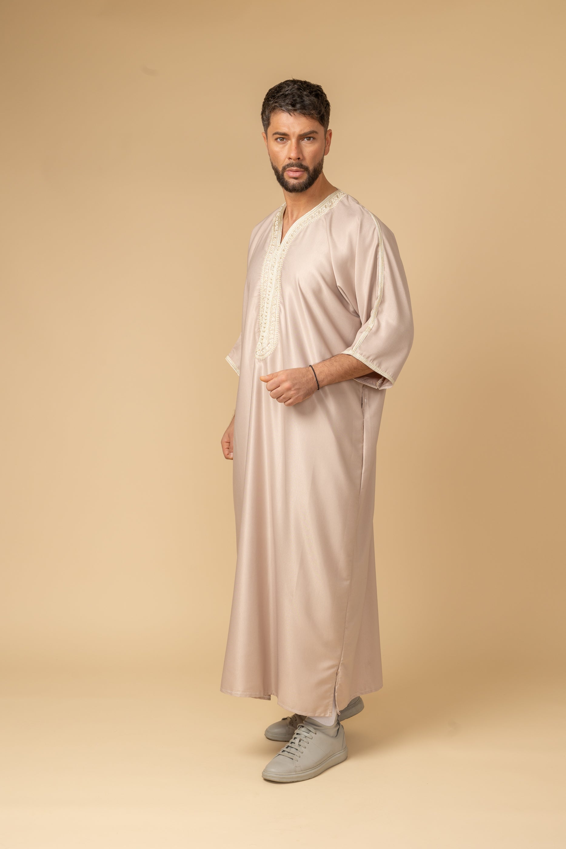 Buckingham Beige Half Sleeve Thobe